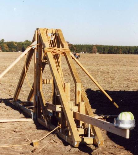 Catapult loaded, ready to shoot